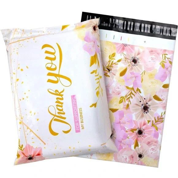 25 10X13 Poly Mailers Thank You Flowers Shipping Envelopes Bags PRICE IS FIRM - Picture 2 of 11